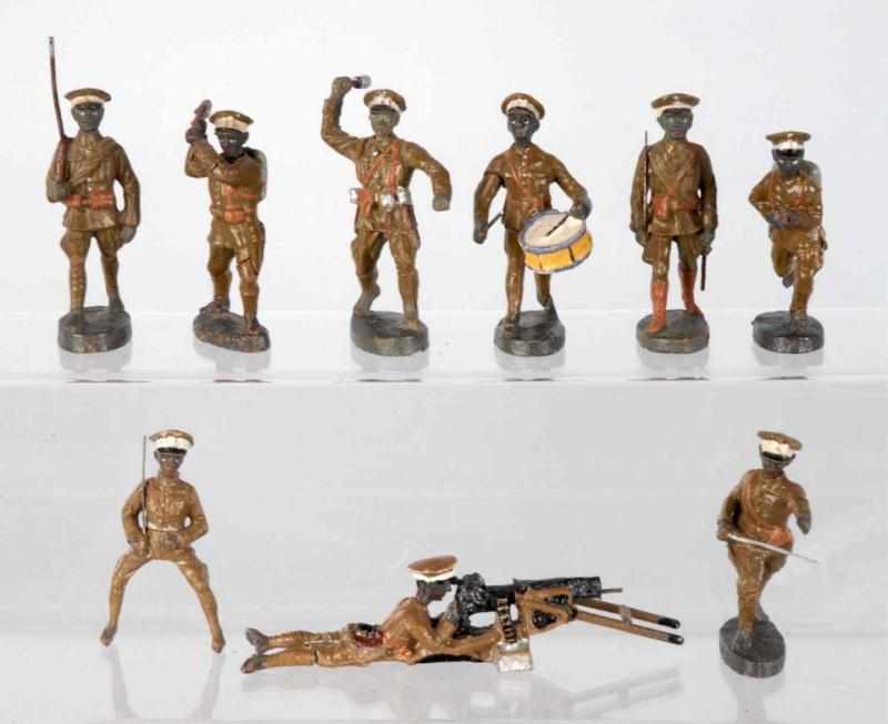 Appraisal: Elastolin cm Abyssinian Soldiers This lot contains nine soldiers of