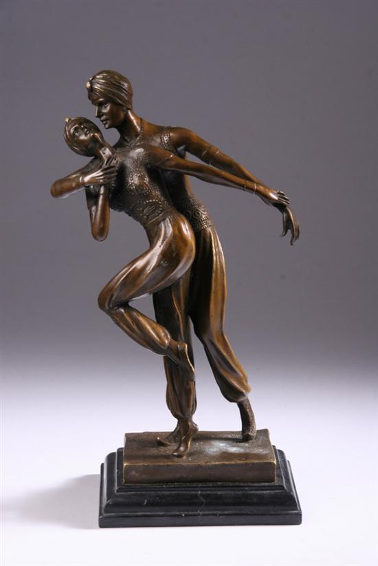 Appraisal: AFTER DEMETER CHIPARUS Romanian - Dancing Couple Bronze on a