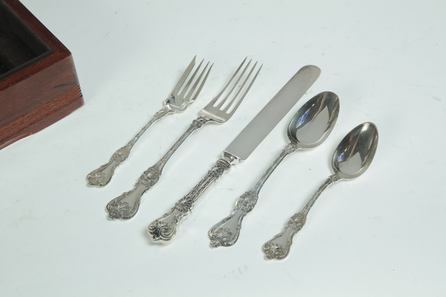 Appraisal: SET OF WHITING KING EDWARD PATTERN STERLING FLATWARE American patented