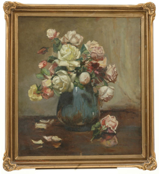 Appraisal: Violet McInnes - Still Life with Roses oil on board