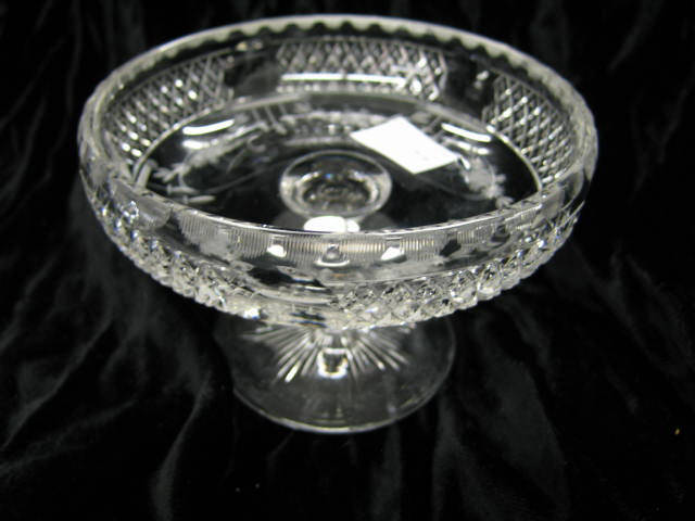 Appraisal: Hawkes Brilliant Period Cut Glass Compote signed