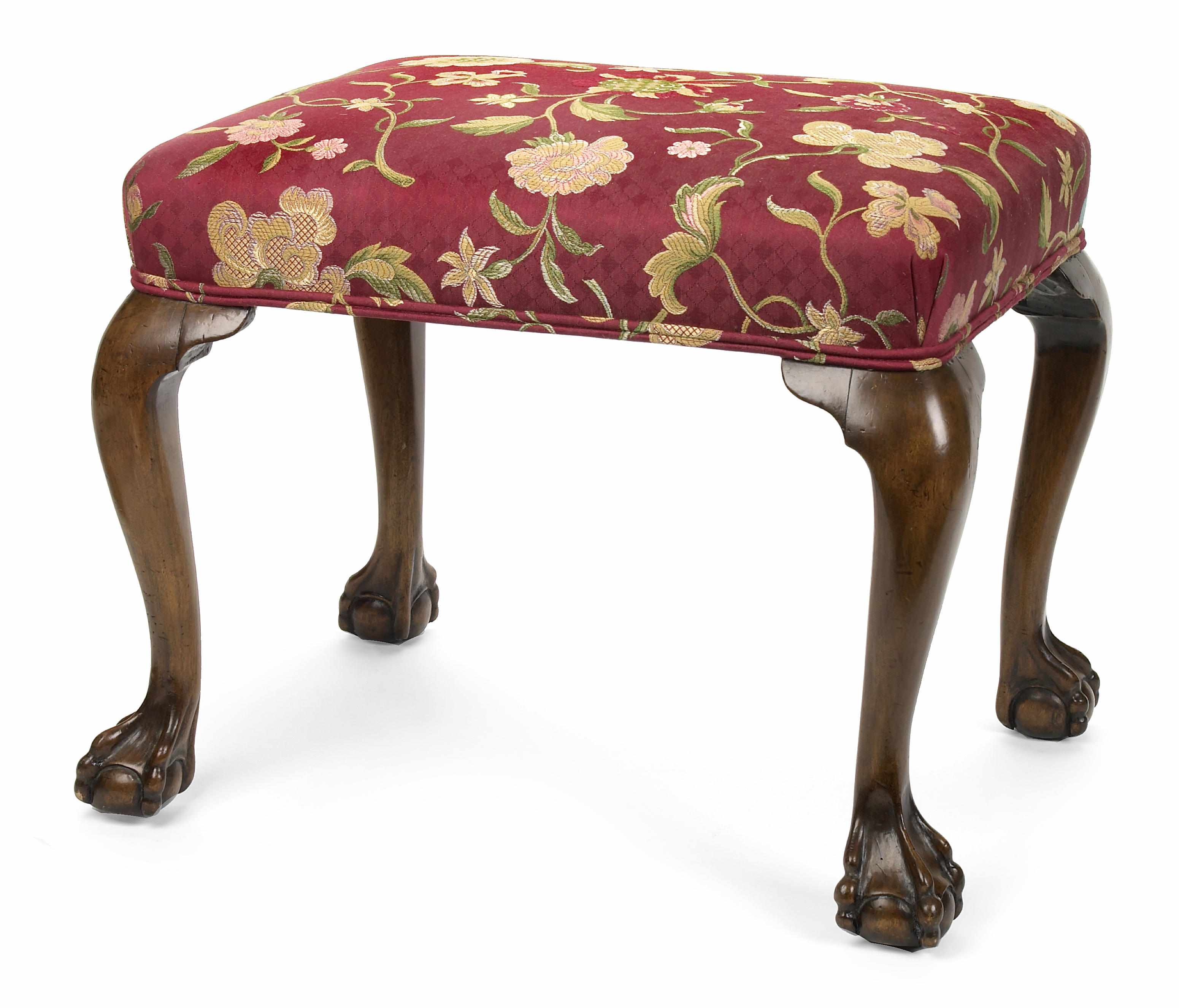 Appraisal: A George II walnut foot stool second quarter th centuryheight