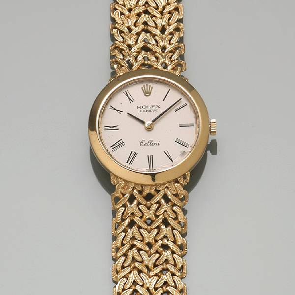 Appraisal: A Lady's k gold bracelet watch Rolex Geneve Cellini Ref