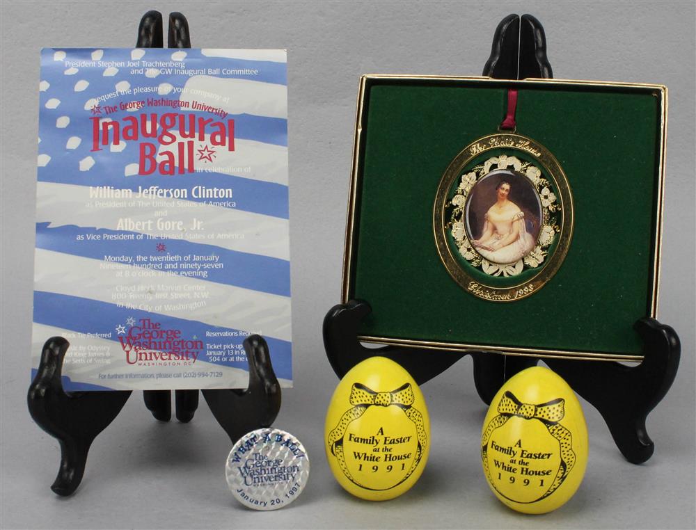 Appraisal: GROUP OF PRESIDENTIAL EPHEMERA to include wooden Easter eggs marked