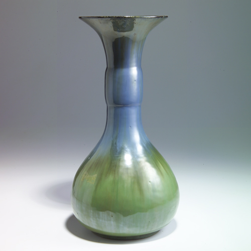 Appraisal: FULPER Tall and fine bulbous vase covered in Chinese Blue-to-Flemington