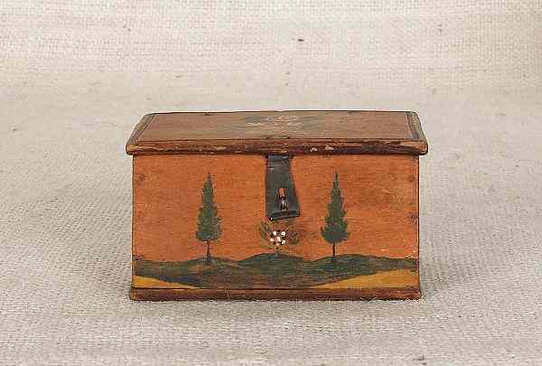 Appraisal: Jonas Weber Lancaster County Pennsylvania ca painted trinket box the