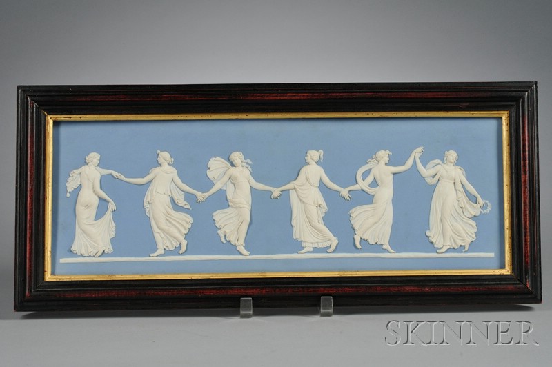 Appraisal: Wedgwood Solid Light Blue Jasper Dancing Hours Plaque England late