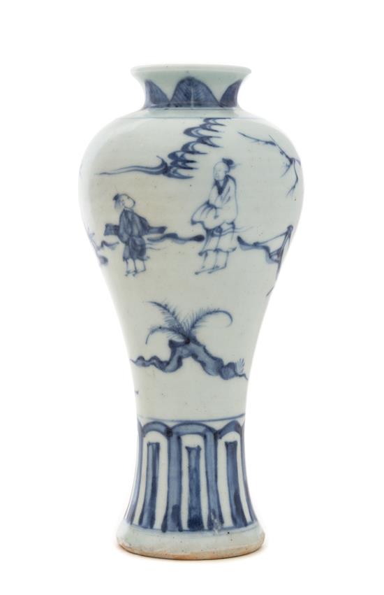 Appraisal: Sale Lot A Blue and White Vase Meiping th century