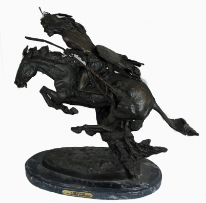 Appraisal: Impressive signed bronze cheyenne by Frederic Remmington depicting Indian on