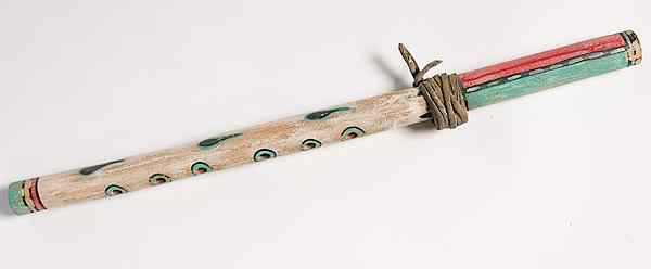 Appraisal: Hopi Polychrome Flute painted in green white red and yellow