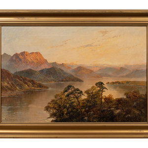 Appraisal: Francis E Jamieson British - River Landscape with Mountains oil