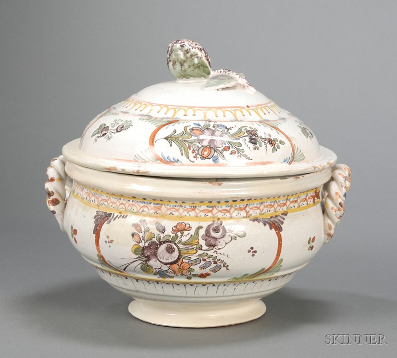 Appraisal: Majolica Tin Glazed Earthenware Tureen and Cover Continental th century