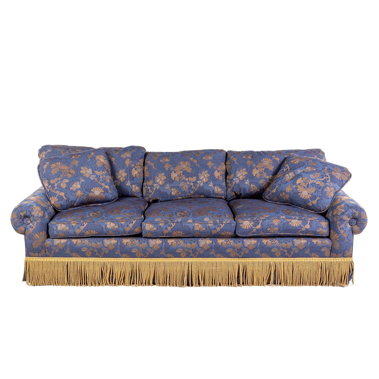 Appraisal: CUSTOM THREE-CUSHION UPHOLSTERED SOFA th century in H in L