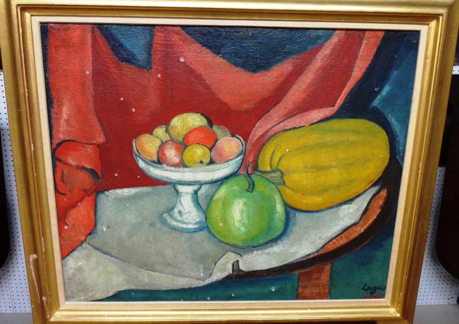 Appraisal: Celso Lagar - Still life of fruit oil on canvas