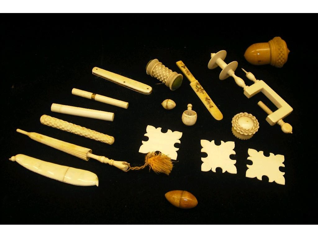 Appraisal: Selection of th century and later ivory and similar objects