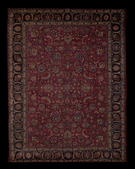 Appraisal: Semi-Antique Persian Mashad Carpet signed in the border ' x