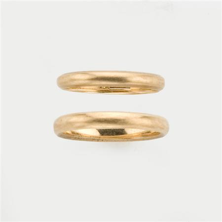 Appraisal: Pair of Gold Wedding Bands Estimate -