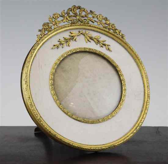 Appraisal: A late th century French Palais Royale gilt brass circular