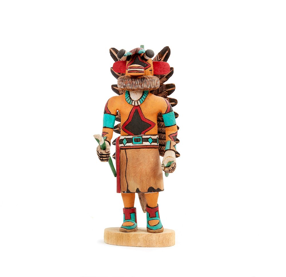 Appraisal: Hopi Yellow Ahote Kachina Sikyaahote Elmer Adams Hopi Yellow Ahote