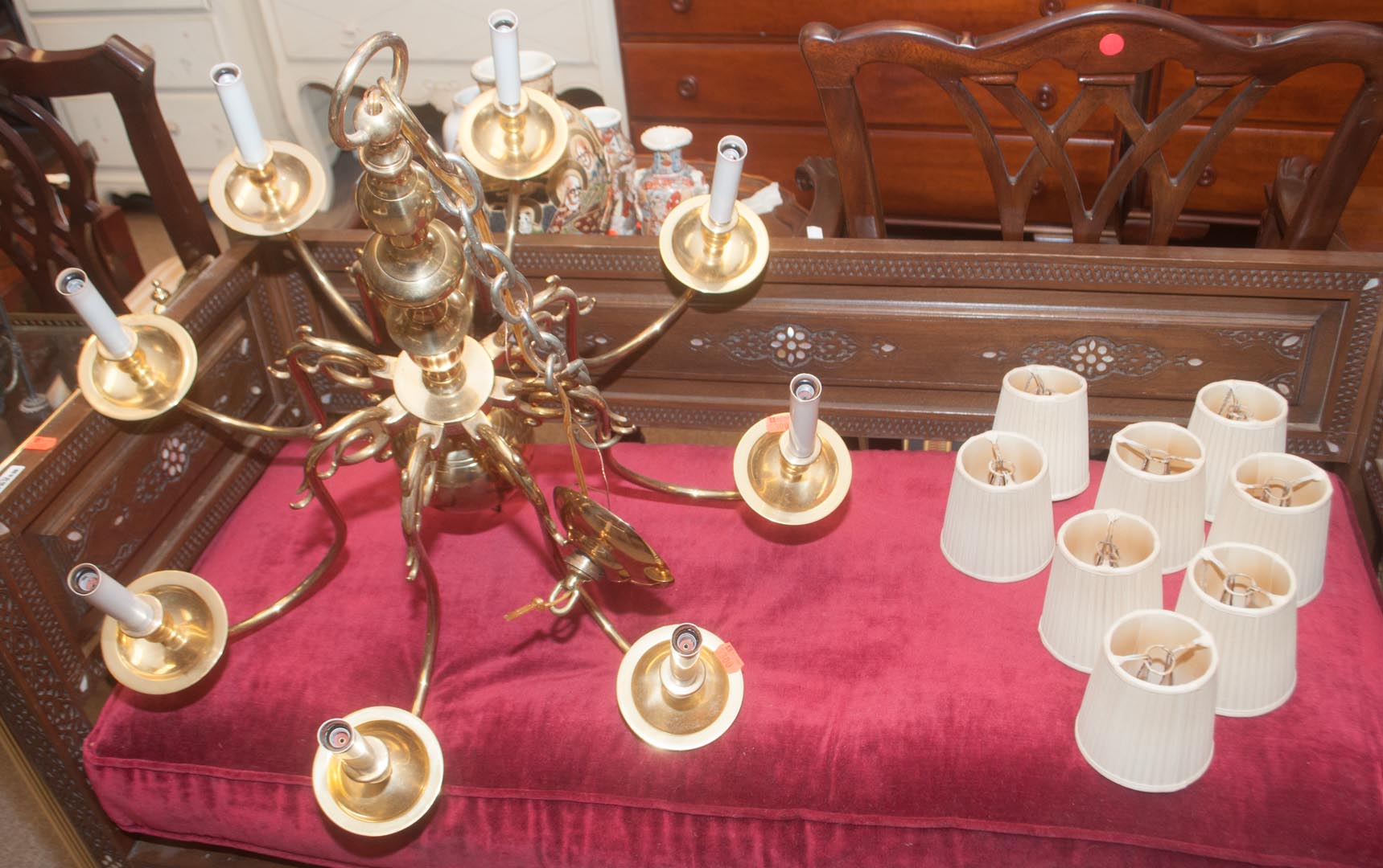 Appraisal: Brass electric chandelier