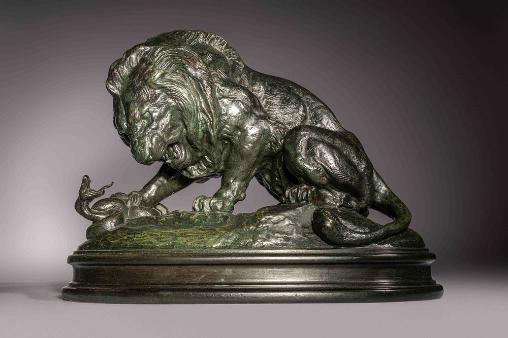 Appraisal: Antoine-Louis Barye French - Antoine-Louis Barye French - Lion au