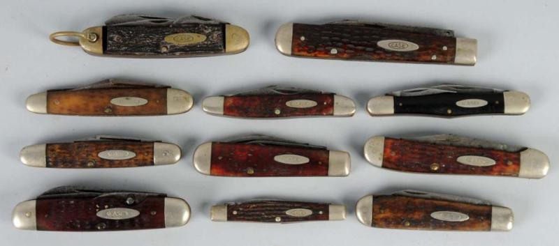 Appraisal: Lot of Case Knife Patterns Description One to four blade