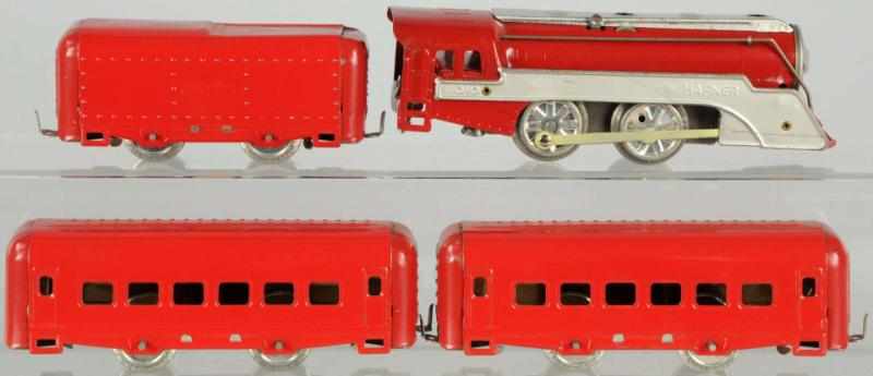 Appraisal: Tin Litho Hafner Wind-Up Passenger Train Set Includes no red