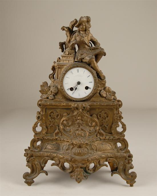 Appraisal: A C Detouche Paris Gilt Bronze Mantle Clock having a