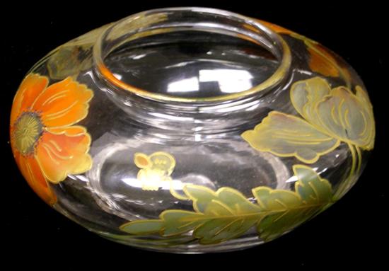 Appraisal: Mount Washington 'Verona' art glass bowl vase blown clear glass