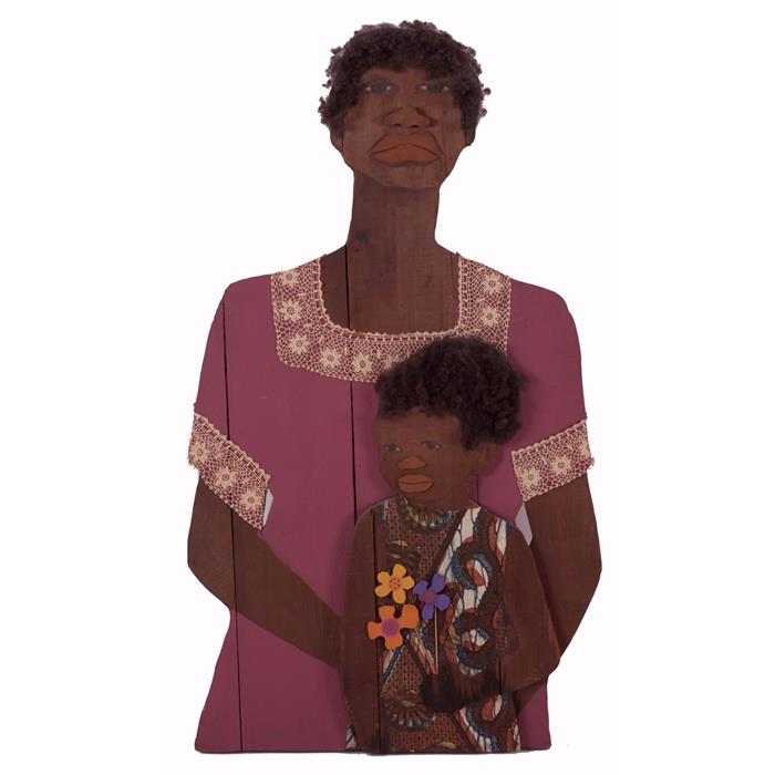 Appraisal: Marie Johnson Calloway American b Mother and Daughterwood cut-out assemblagec