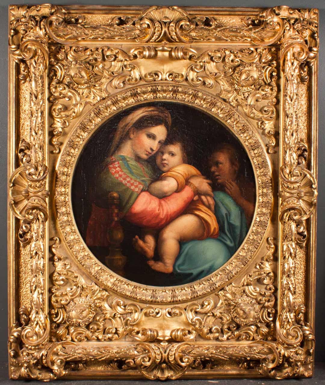 Appraisal: After Raphael Madonna della Sedia oil on canvas Late th