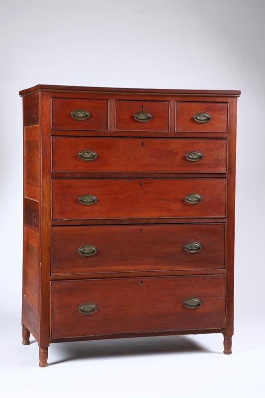 Appraisal: SHERATON TALL CHEST OF DRAWERS Pennsylvania or Ohio ca cherry