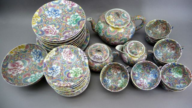 Appraisal: A Japanese porcelain part tea set in mille fleur pattern