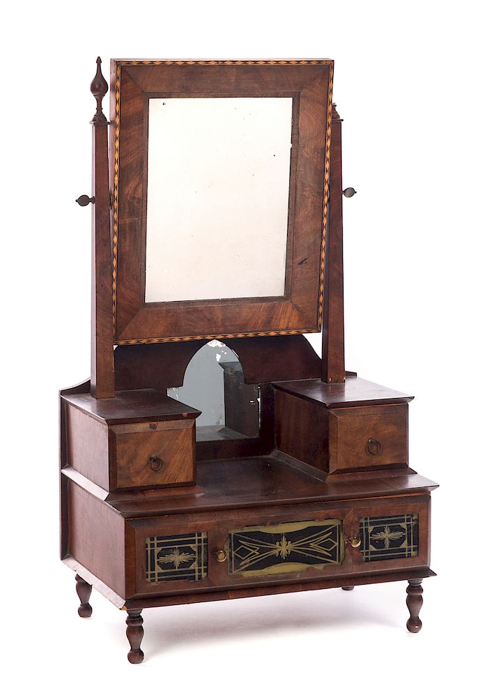 Appraisal: Period Mahogany Shaving Stand with Drawer Measures tall wide Good