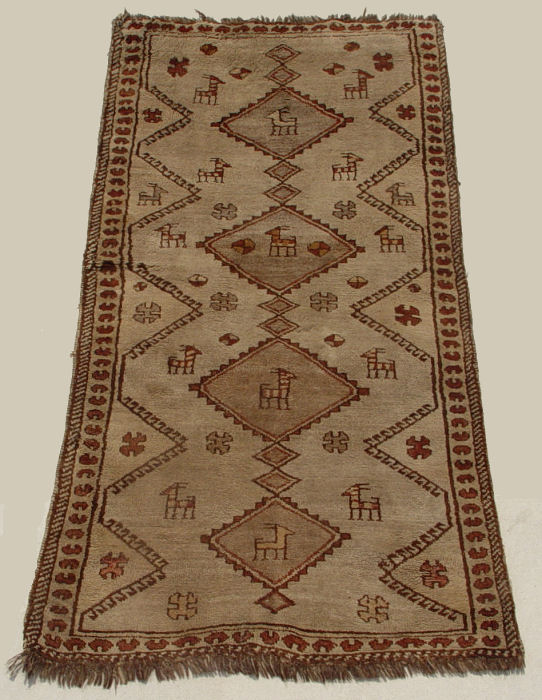 Appraisal: HAMADAN NATURAL CAMEL HAIR RUG ' '' x ' ''