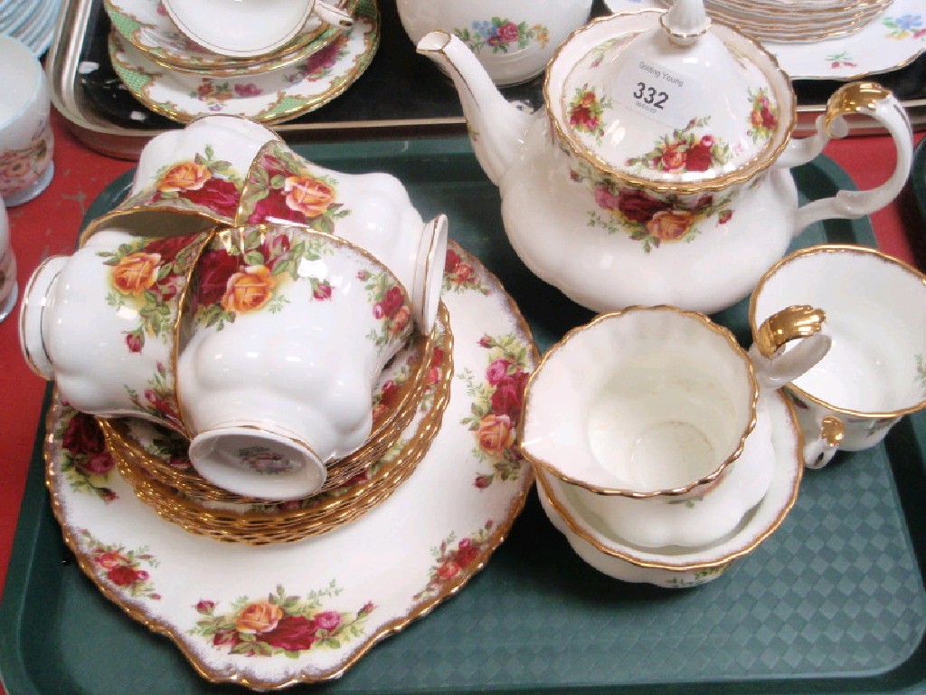 Appraisal: A Royal Albert Old Country Roses part tea service