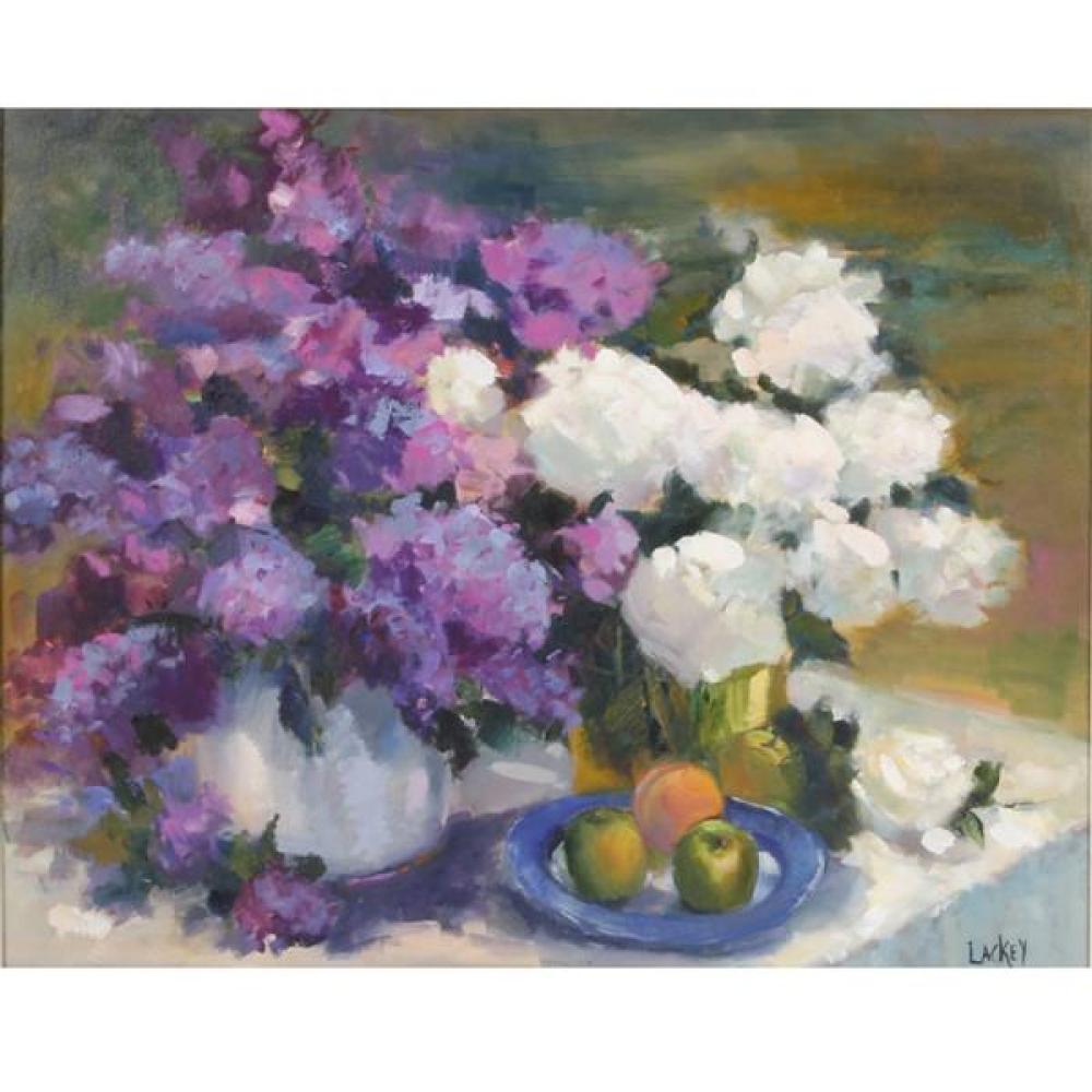 Appraisal: JEAN LACKEY AMERICAN TH CENTURY FLORAL STILL LIFE WITH HYDRANGEA