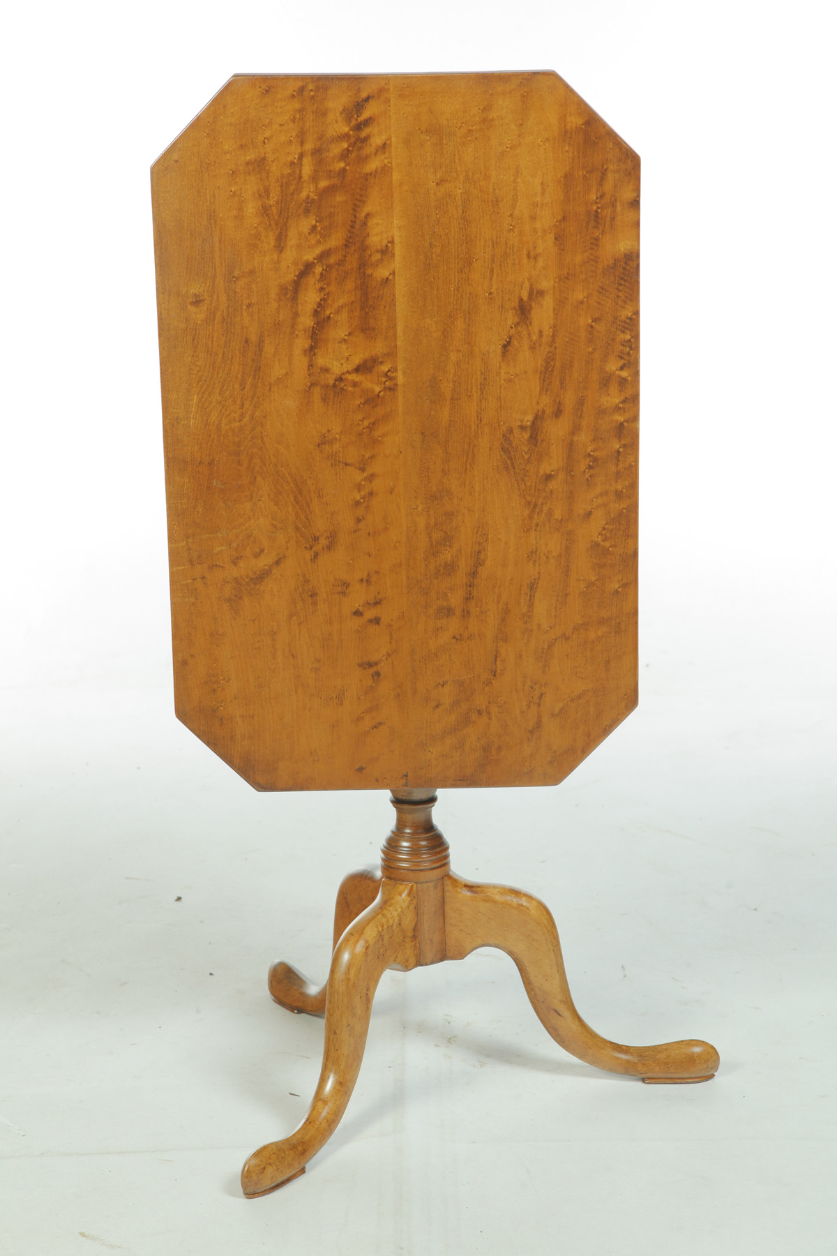 Appraisal: QUEEN ANNE-STYLE BIRD'S-EYE MAPLE TILT TOP TABLE American nd half-