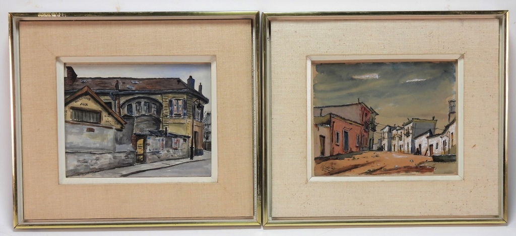 Appraisal: PC MANES LICHTENBERG ARCHITECTURAL WC PAINTINGS New York Florida France