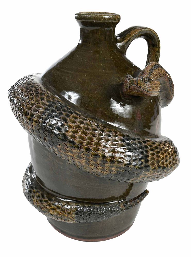 Appraisal: Michael and Melvin Crocker Snake Jug Lula Georgia b b