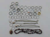 Appraisal: A mixed lot of silver and white metal jewellery including