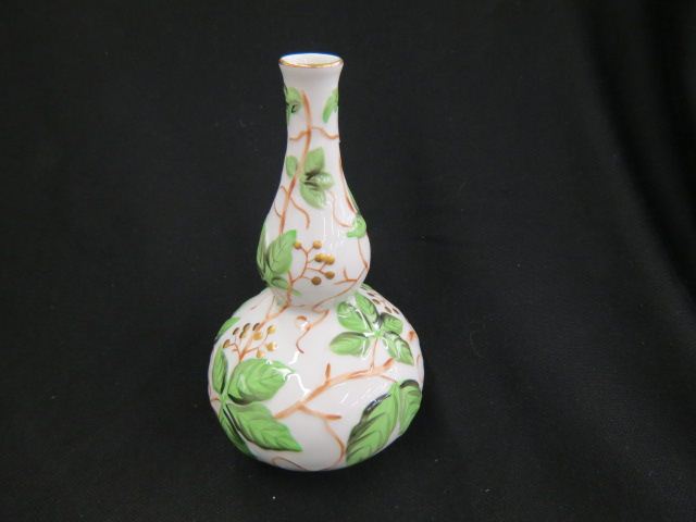 Appraisal: Herend Porcelain Vase raised flowering vine on gourd shape excellent