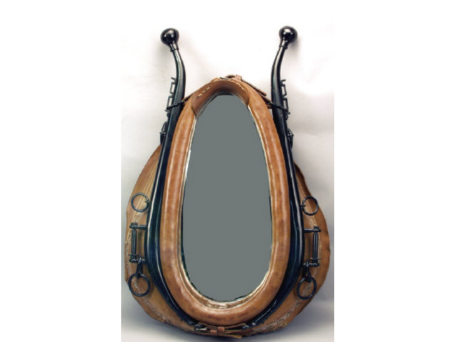 Appraisal: Harness and set of hames made into a mirror Estimate