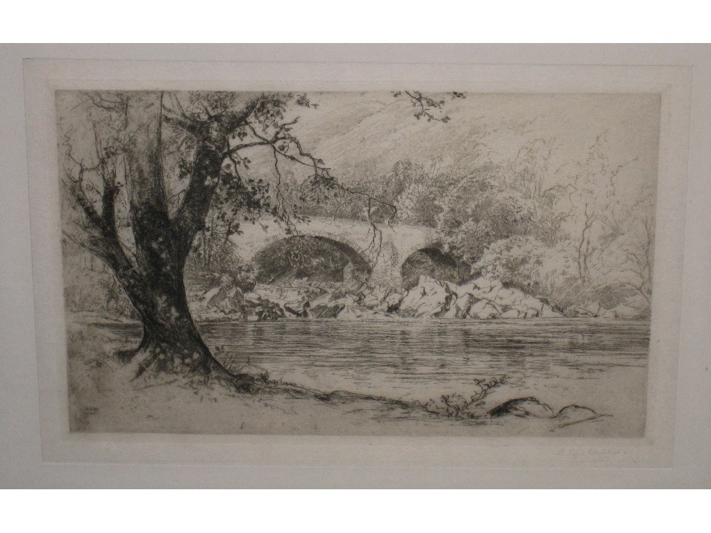 Appraisal: B EYRE WALKER ARE Etching of a river with a