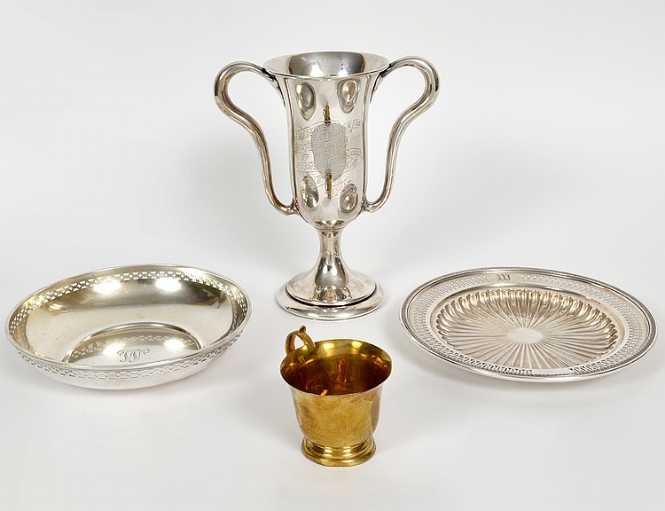 Appraisal: THREE AMERICAN STERLING SILVER TABLE ITEMS th Century Marked The