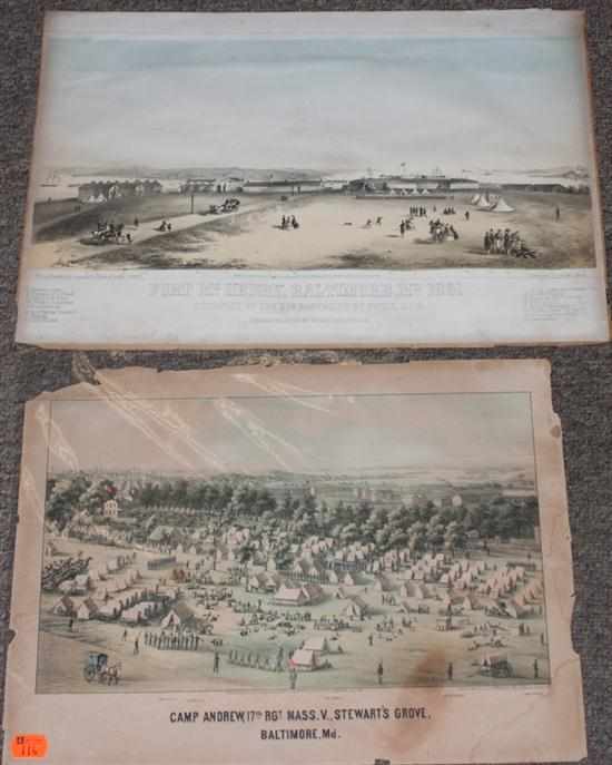 Appraisal: Civil War Camp Views Two items ''Fort McHenry Baltimore Md