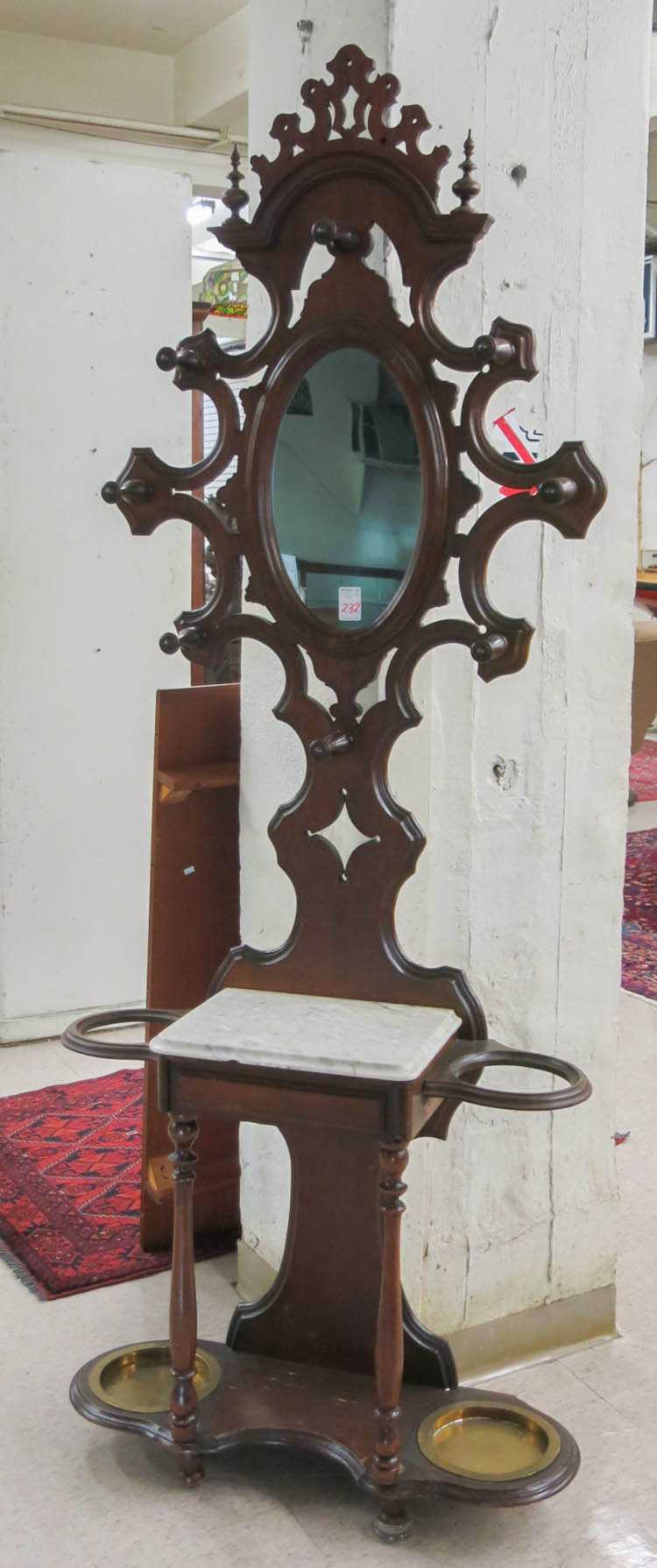 Appraisal: A VICTORIAN WALNUT HALLSTAND American last quarter of the th