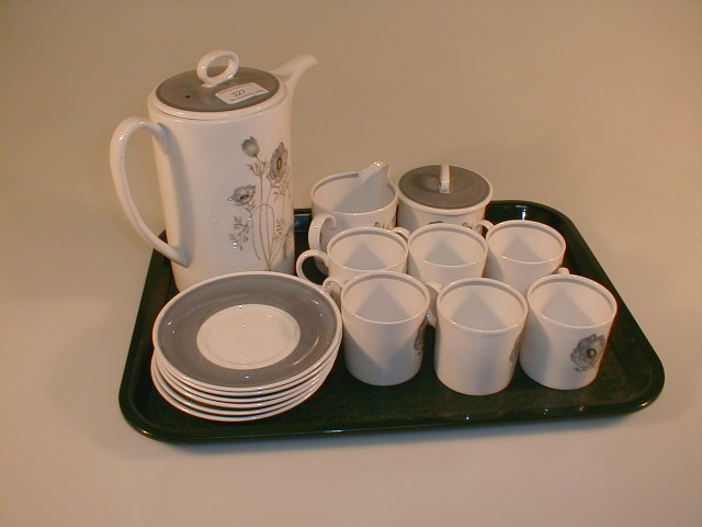 Appraisal: A Susie Cooper Glen Mist coffee service decorated with blue