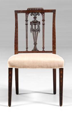 Appraisal: Sheraton style carved side chair mahogany with upholstered seat and