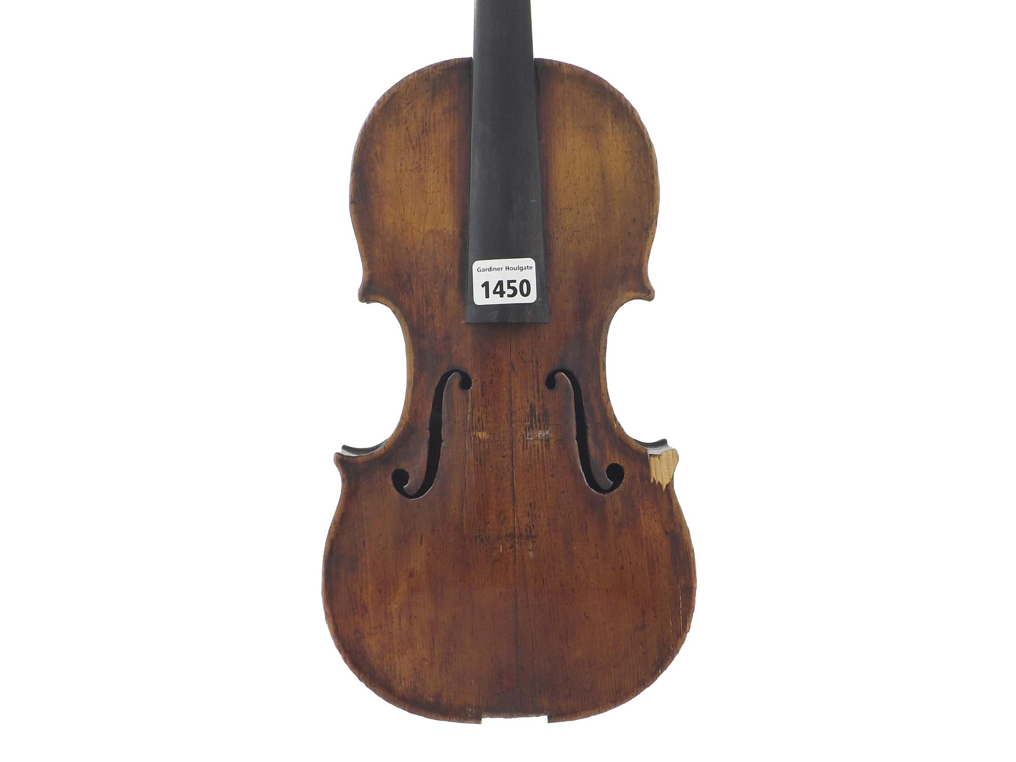 Appraisal: Late th century violin probably English bearing an illegible label